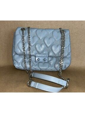 Betsy Johnson Crossbody Bag in Blue/Gray heart design